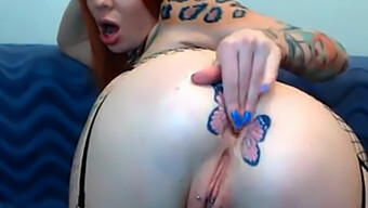 Redhead Webcam Star With Butterfly Ink Gets Kinky